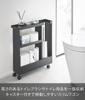 Yamazaki Tower Slim Toilet Storage 13cm W x D x H Assembly Required Model 1803 Cart, 2-Tier, Black, 47.8cm 55.5cm (Casters Included), (Casters