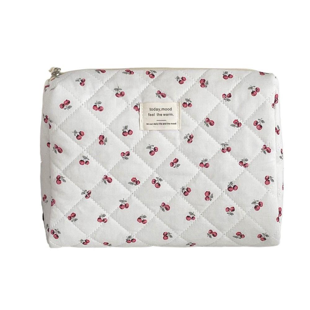 Floral Toiletry Cosmetic Pouch Flower Printed Makeup Lipstick Case Makeup Accessory