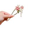Tassel U Shaped Hair Stick Floral Hanfu Hair Stick Elegant Flowers Hair Stick  Ladies