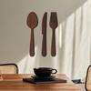 3Pcs/Set Wooden Cutlery Wall Decoration Home Kitchen Background Wall Art 3D Cutter