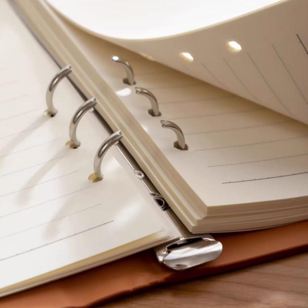 100 Sheets Loose Leaf Notebook 200 Pages Refillable Notebook Retro PU Hardcover Notebook School