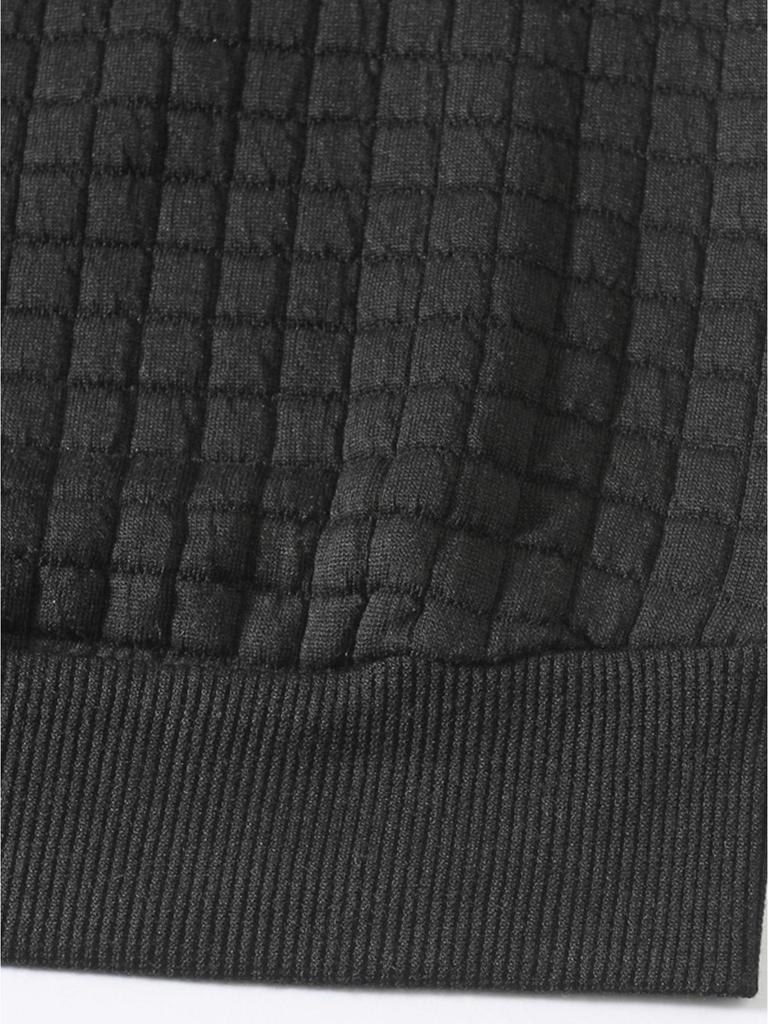 Мужская приталенная клетчатая толстовка – Круглый вырез, Длинный рукав, Однотонная – Осенне-зимняя коллекция