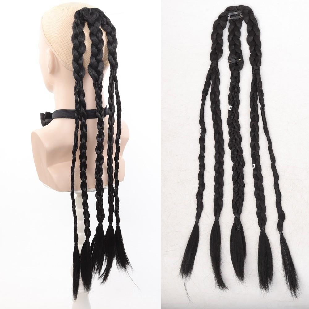 Длинные Viking Hair Extensions Clip In Ручная работа Косы Хвосты Аксессуары для Воина эпохи Возрождения