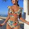 New Women Print Summer Push Up Swimwear High Waist Bikini Set Bathing Suit Beachwear Female Holiday Swimsuit Swimming