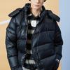Li Ning теплая свободная куртка-пуховик со съемным капюшоном для мужчин, черная AYMQ177-2