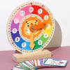 Wooden Teaching Clock Time Learning Aid Activities Educational Sensory Toy for