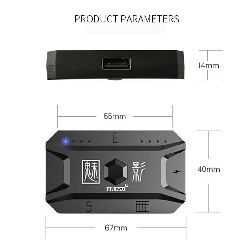 Converter Adapter Portable Keyboard Mouse Converter Mobile Game Keyboard and Mouse Adapter BT5.0 Support Android iOS System