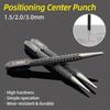 1.5/2/3MM Non-Slip Center Punch Set Positioning Punch Drilling Fixer for Alloy Steel Metal Wood Marking Drilling Hand Tool