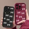 Матовый чехол для телефона TPU с бантом для iPhone 16 Pro Max 15 Pro 14 Plus 13 12 11 XS XR 8 7, защита линз, противоударный мягкий силиконовый чехол-бампер