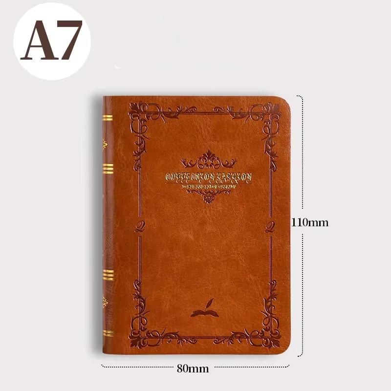 A6A7 Винтажный блокнот с золотым принтом, симпатичный, компактный, портативный, карманный, в твердом корпусе, из искусственной кожи, блокнот, школьные принадлежности, офисный дневник