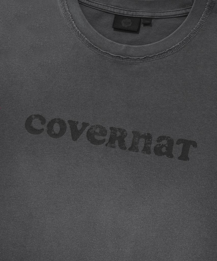 COVERNAT WOMAN Oversized Pigment Copper Logo T-Shirt Charcoal