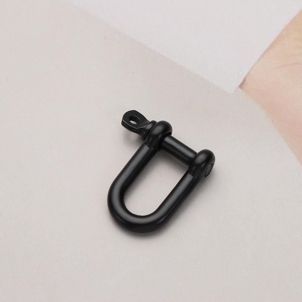 Steel Bracelet Buckle Screw Joint Connector Key Ring Keychain Hook Solid Carabiner D Bow Staples