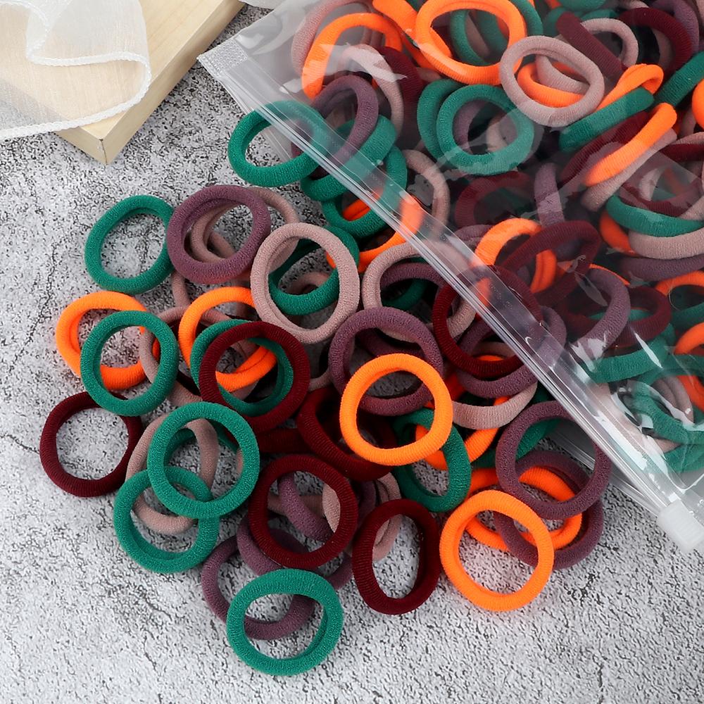 50/100PCS Hair Bands For Kids Baby Girls 3cm High Elastic Mixed Colors Headband Scrunchies Headwear Hair Accessories Gift Holder