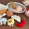Cute Hamburger Fries Plush Keychain Potato Sausage Charm Kawaii Bag Pendant Gift Cartoon Food Food Plush Toy Keyring for Girls
