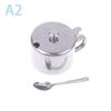 Practical Stainless Steel Sugar Bowl With Handle Lid Spoon Dustproof Waterproof Seasoning Jar Kitchen Restaurant Spice Container