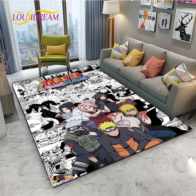 Naruto Cartoon Anime Carpet for Living Room Bedroom Cute Rugs Kitchen Table Door Kids Un-slip Floor Mats Alfombra Birthday gift
