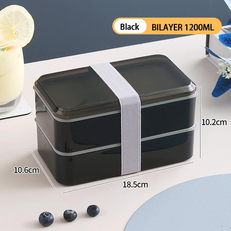 Ланч-бокс под дерево, большой вместимости, двухслойный, герметичный, микроволновая печь, бенто-бокс, хранение еды, портативная посуда