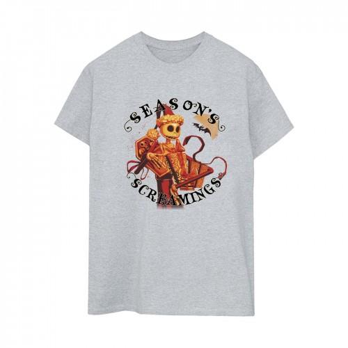 Disney Womens/Ladies The Nightmare Before Christmas Seasons Screamings Cotton Boyfriend T-Shirt