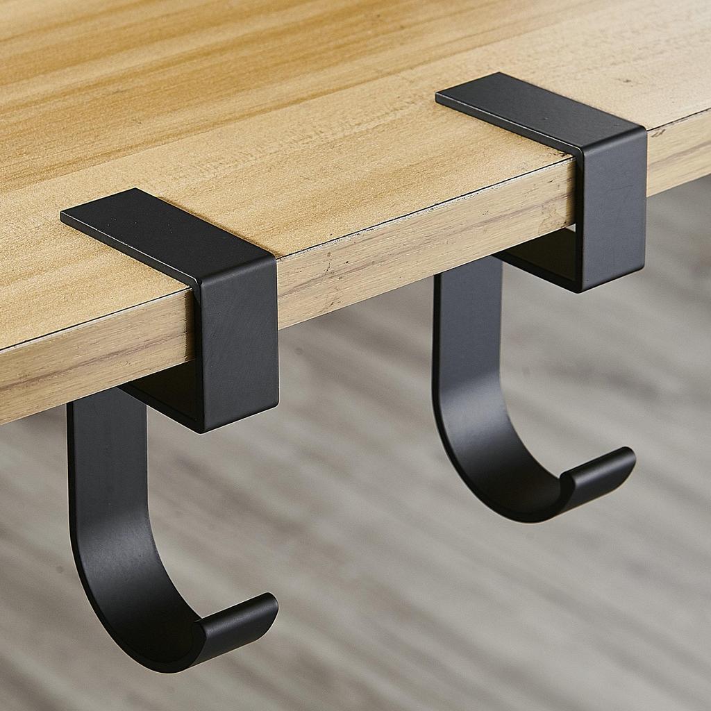 1pc 5-Shaped Aluminum Alloy Wall Hooks Bag Holder For Table Side Hanger Bag Hook Non-Sticky Removable Hook Detachable Hook