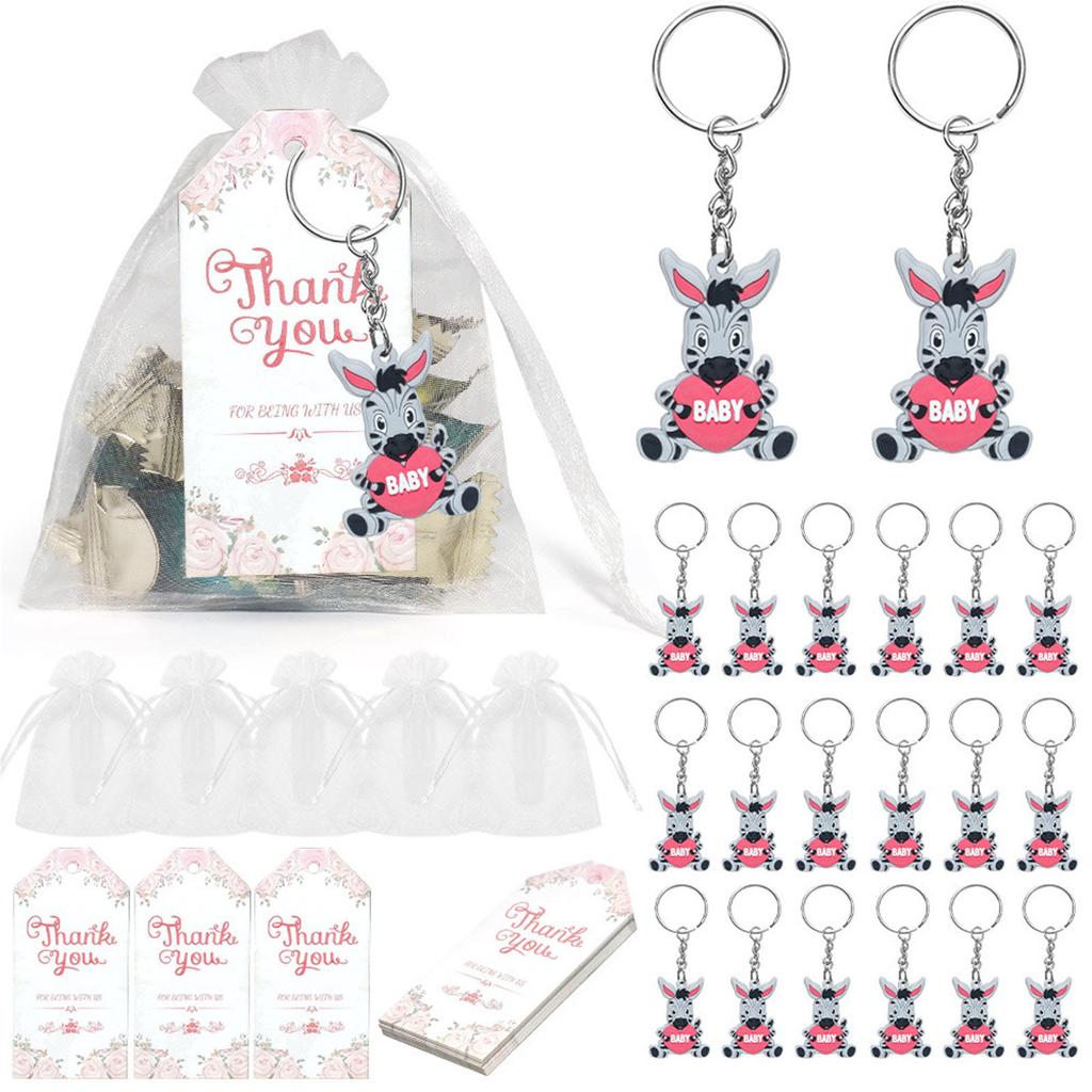 Pack of 30 Animal Keyrings Cute Animal Keychains Zebra Keychain Perfect for Key and Bag Jewelry Inspirational Keychain
