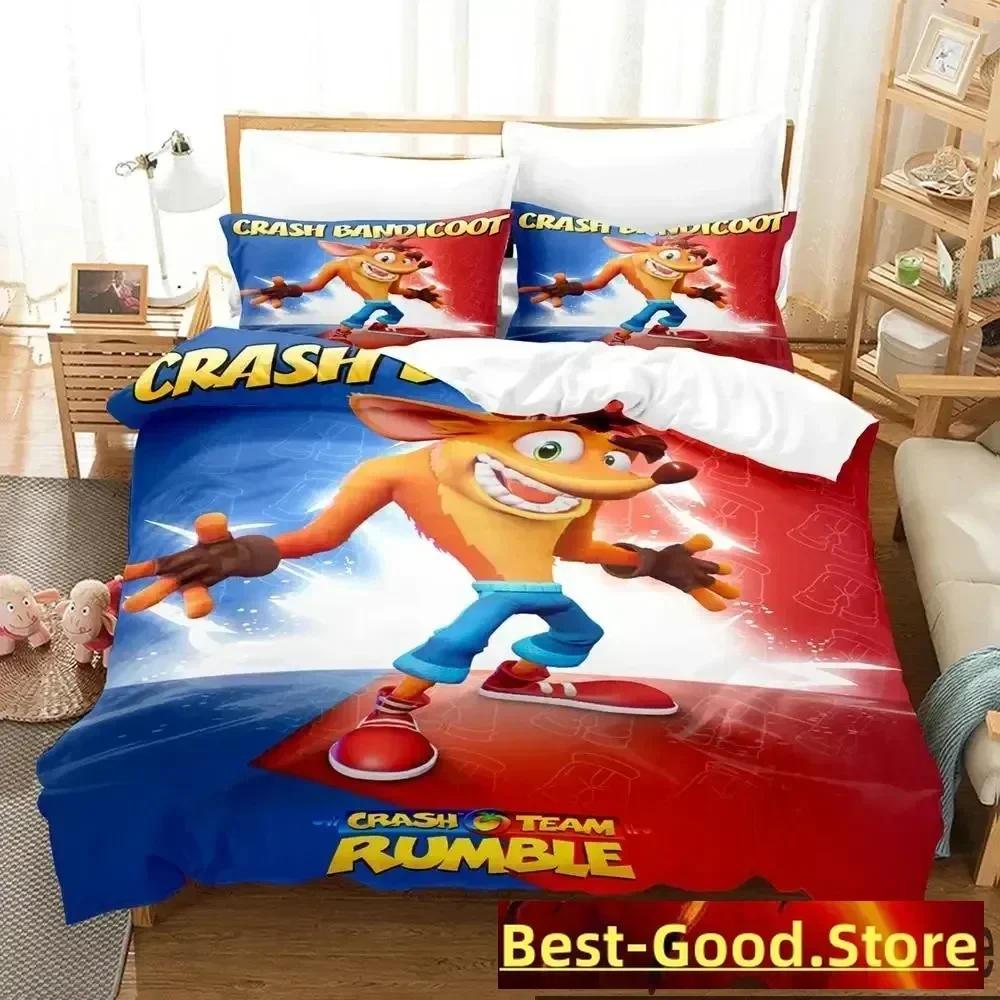 3D Печать Игровой Комплект Постельного Белья Crash Bandicoot Пододеяльник Простыня Печатный Комплект Постельного Белья Наволочка Полный Queen King Размер Одеяло Спальня