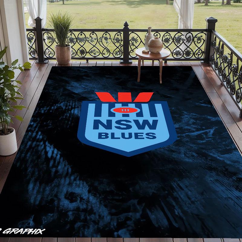 Soft Floor Carpet NSW Blues Pattern Area Rug Decorative Mat For Home Room Decoration