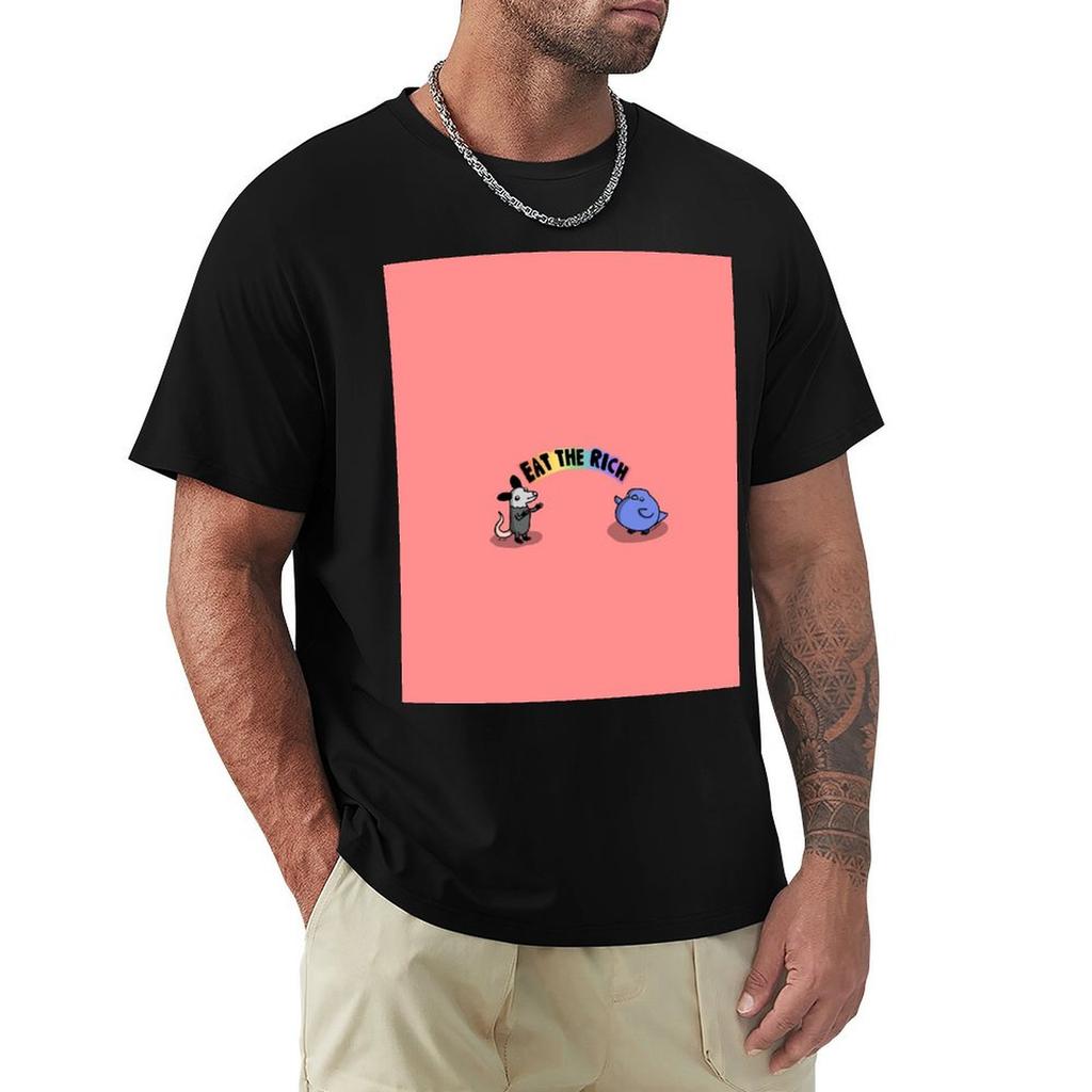 Eat The Rich Tiny Snek Comics Tshirt Urban Casual Loose Fit Tee