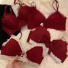 Female Small Breasts Gather Sexy No Underwire Wedding Bride This Year Red Underwear
