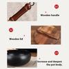Traditional Forged Iron Wok with Wooden Lid Non-Stick Uncoated Iron Pan Japanese Cookware for Gas Induction & Electric Stoves
