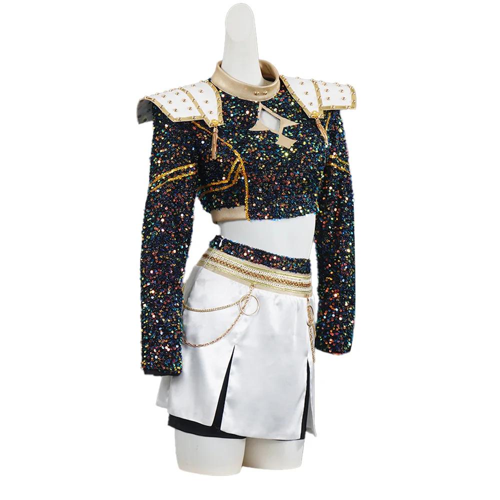 Женский блестящий K-pop Костюм для косплея Охотники на демонов Зои Набор Зои Парик для детей Девочки Косплей Костюмы Хант рикс Хэллоуин Вечеринка Реквизит