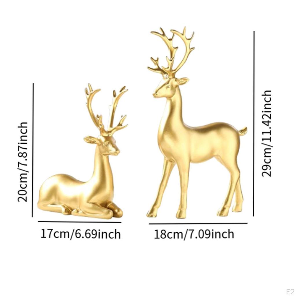 2 шт. Фигурки оленей Украшения в виде оленей Статуэтки для создания праздничной атмосферы Скульптуры для