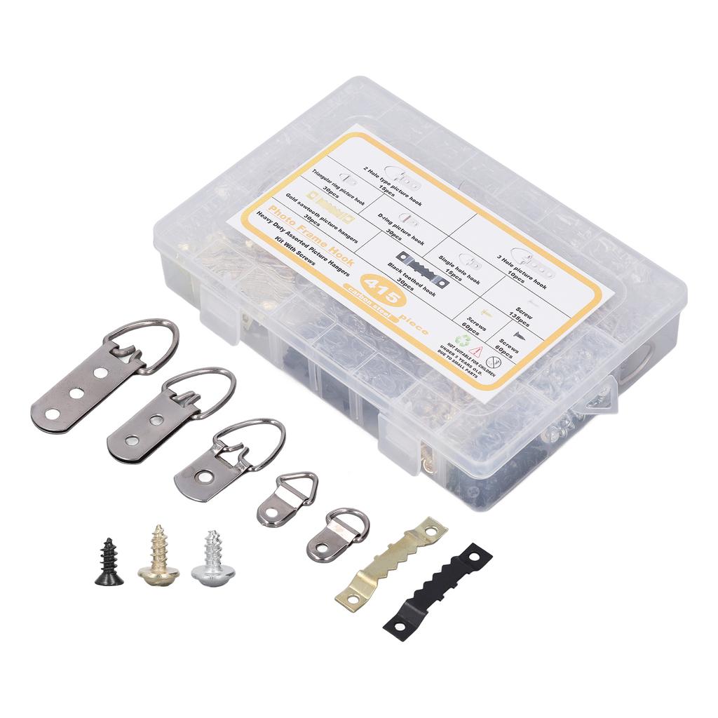 Набор крючков для картин Сверхпрочные Ассорти Крючки для рам с винтами Прозрачная коробка 7 моделей