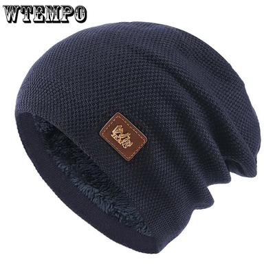 Мужские осенне-зимние ветрозащитные вязаные шапки для велоспорта на открытом воздухе, парные однотонные плюшевые теплые мягкие шапки