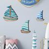 Ocean Theme Sailboat Hanging Sign Hawaiian Style Ocean Sailboat Decor  For Summer Home Room