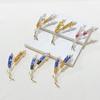 Exquisite Crystal Wheat Ear Brooch Fashion Simple Suit Coat Clothing Corsage Pin with Accessories