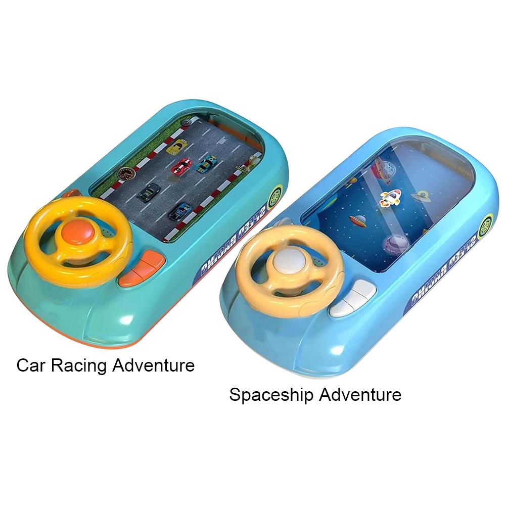 Driving Simulator with Music and Vehicle Sound Effects Steering Wheel Toys Toddler Simulated Driving Racing Car Game for Kids