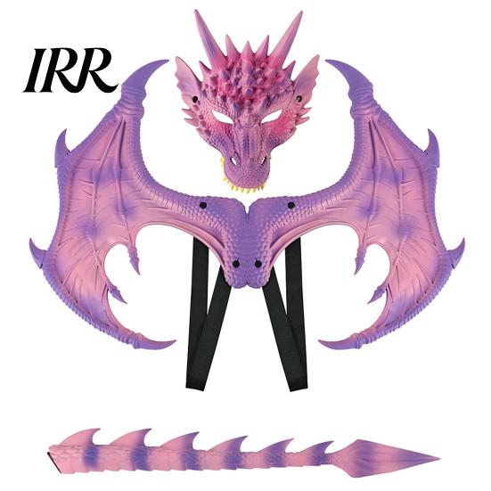 Comfortable Dragon Cosplay Children's Costumes Set, with Mask Tail And Wing, Lightweight Children Wing Set Dress Up Costumes, for Ages 3-12