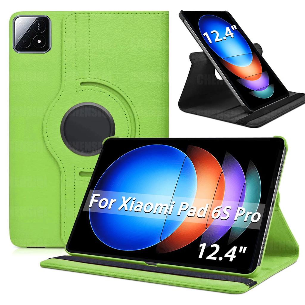 Чехол для планшета Xiaomi Pad 6S Pro 12,4 дюйма из искусственной кожи с вращающейся на 360° подставкой, высококачественный защитный чехол