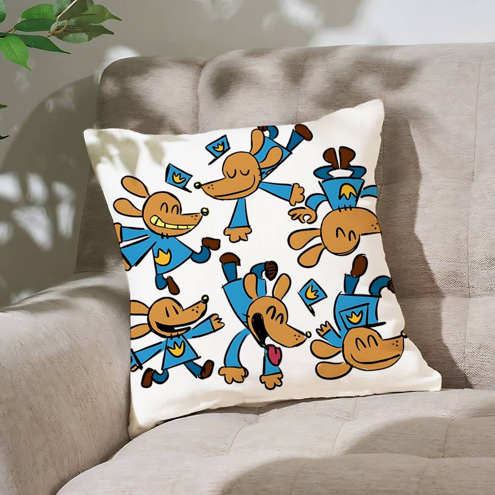 Cartoon DDogmans Throw Pillow Covers Pattern Cushion Cover Suitable For Sofa Bedroom Car Pillow Cover