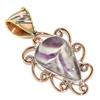 Natural Chevron Amethyst Two Tone 925 Solid Sterling Silver Pendant 1.50'' V0H57