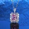 S925 100% Sterling Silver Created Moissanite Necklace Sparkling Pink Diamond Pendant Gemstone Wedding Party Fine Jewelry