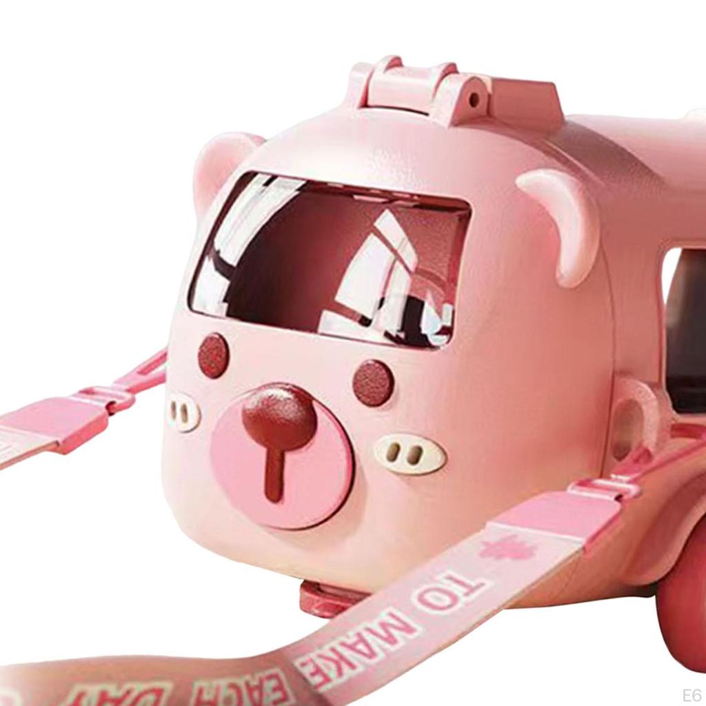 Автобусная соломенная чашка для воды, портативная съемная бутылка с ремешком, герметичная детская маленькая питьевая бутылка