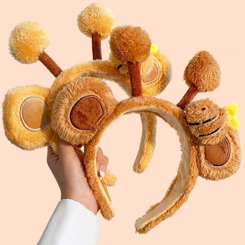 Милые повязки на голову в виде пчел, креативные животные, плюшевые головные уборы с героями мультфильмов, очень милые заколки для мытья лица, забавные шоу Po, повязки на голову