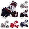 Knitted Snowflake Winter Knitted Gloves Touch Screen Skiing Gloves Warm Full Finger Mittens  Winter
