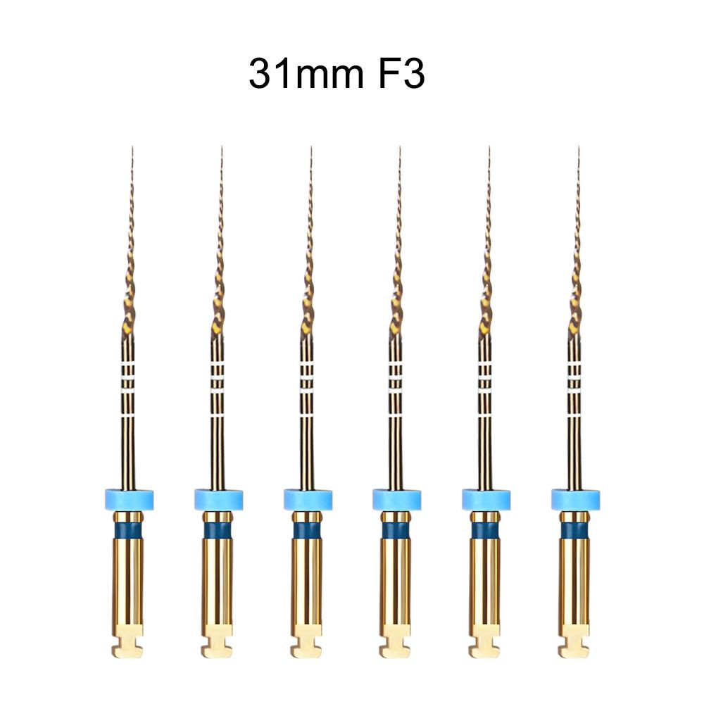 6 шт./кор. стоматологические золотые гибкие файлы эндодонтические вращающиеся файлы золотые эндодонтические файлы 21/25/31 мм никель-титановый стоматологический инструмент