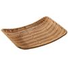Handwoven Food Plate Plastic Rattan Ellipse Shape Woven Serving Baskets Solid Serving Plate Storage Fruit Vegetable Cake