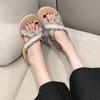 Fashion Versatile Comfortable Slippers Women's Beach Slippers 2025 Small Fragrance Thick Bottom Cross Cool Slippers Women's Outer Wear
