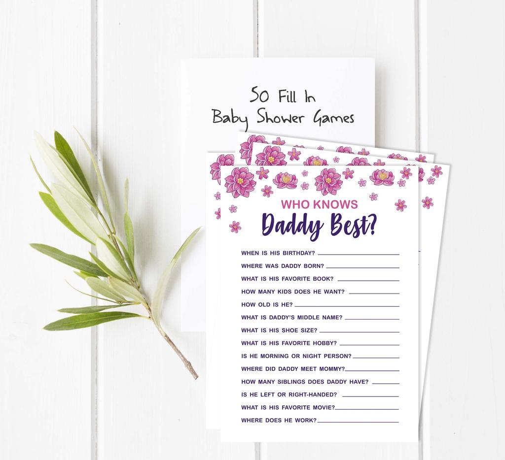 Inkdotpot Игровой набор для детского душа из 50 игр BabyA AlphabetA ABCA Игра Unicorn Floral Party