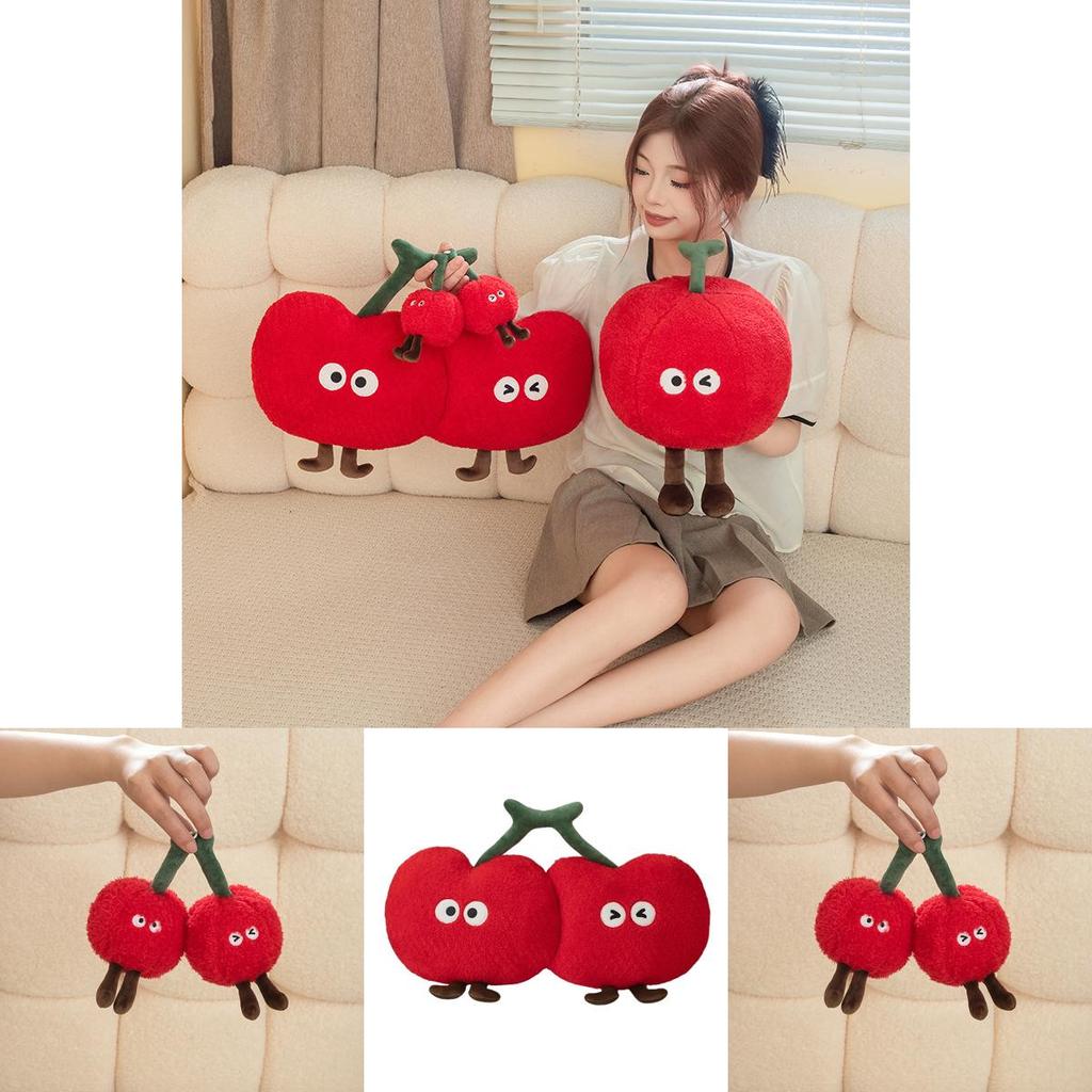 Cartoon Cherry Stuffed Pillow Doll And Keychain For Bedroom Decor And Kids