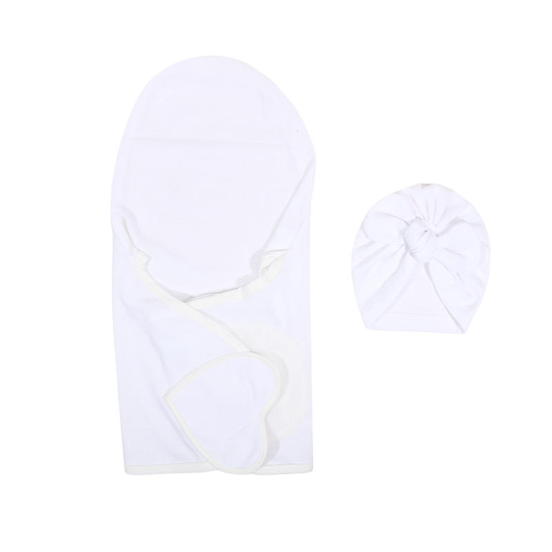 Любовь Сердце Детское Одеяло Банты Шапка Набор Хлопок Новорожденный Пеленка Однотонный Младенец Спальный Пеленальный Кокон на Все Сезоны Новый 0-24М